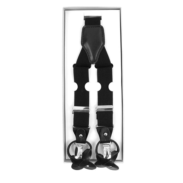 Men's Boxed Convertible Button Strap and Clip-On Suspenders