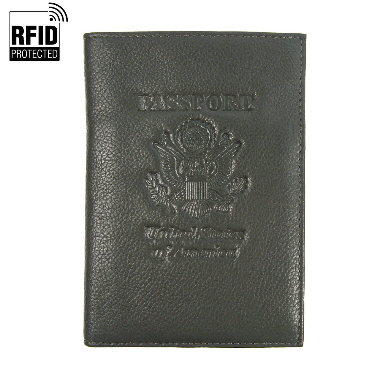 Rfid Genuine Leather American Eagle Embossing Passport Case