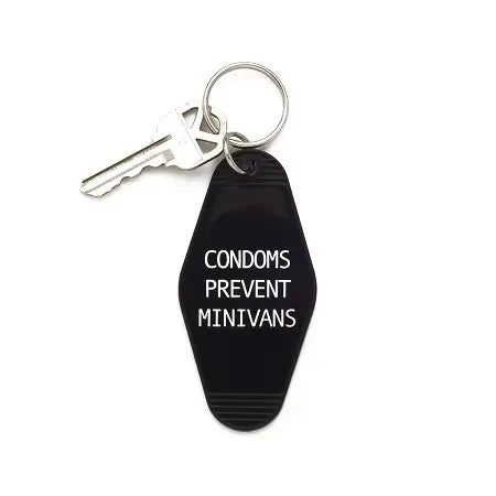 Condoms Prevent Minivan Keychain