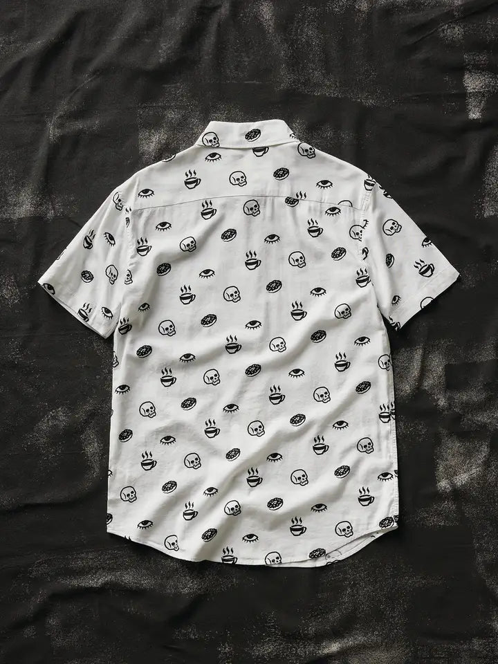 Morning Glory Coffee & Donut Button-Down