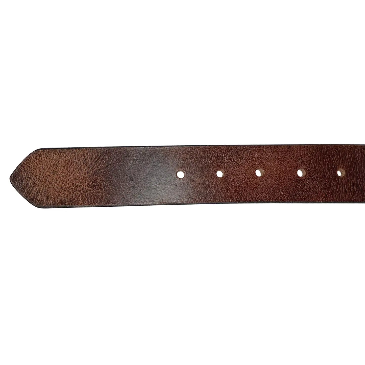 Brown Leather Belt with Vintage Silver Buckle