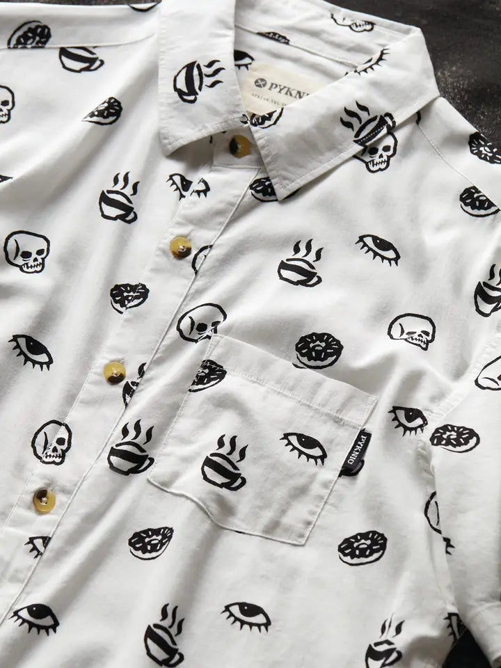 Morning Glory Coffee & Donut Button-Down