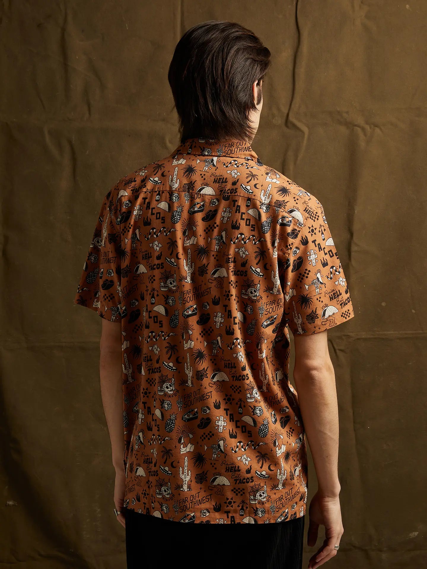 Raise Hell Eat Tacos Casual Button-Up Shirt