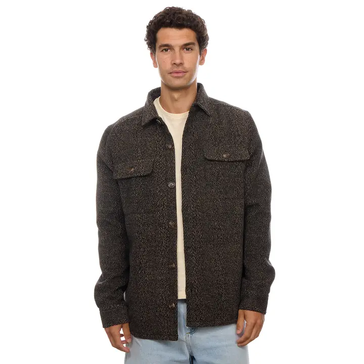 Herringbone Sherpa Lined Shacket