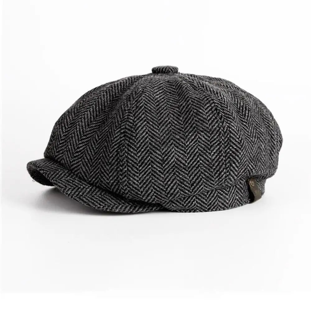 Grey Newsboy Flat Cap