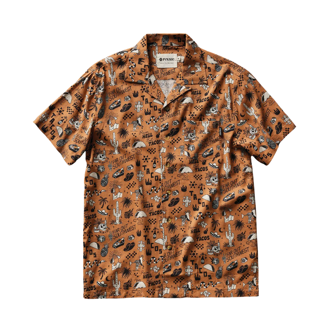 Raise Hell Eat Tacos Casual Button-Up Shirt