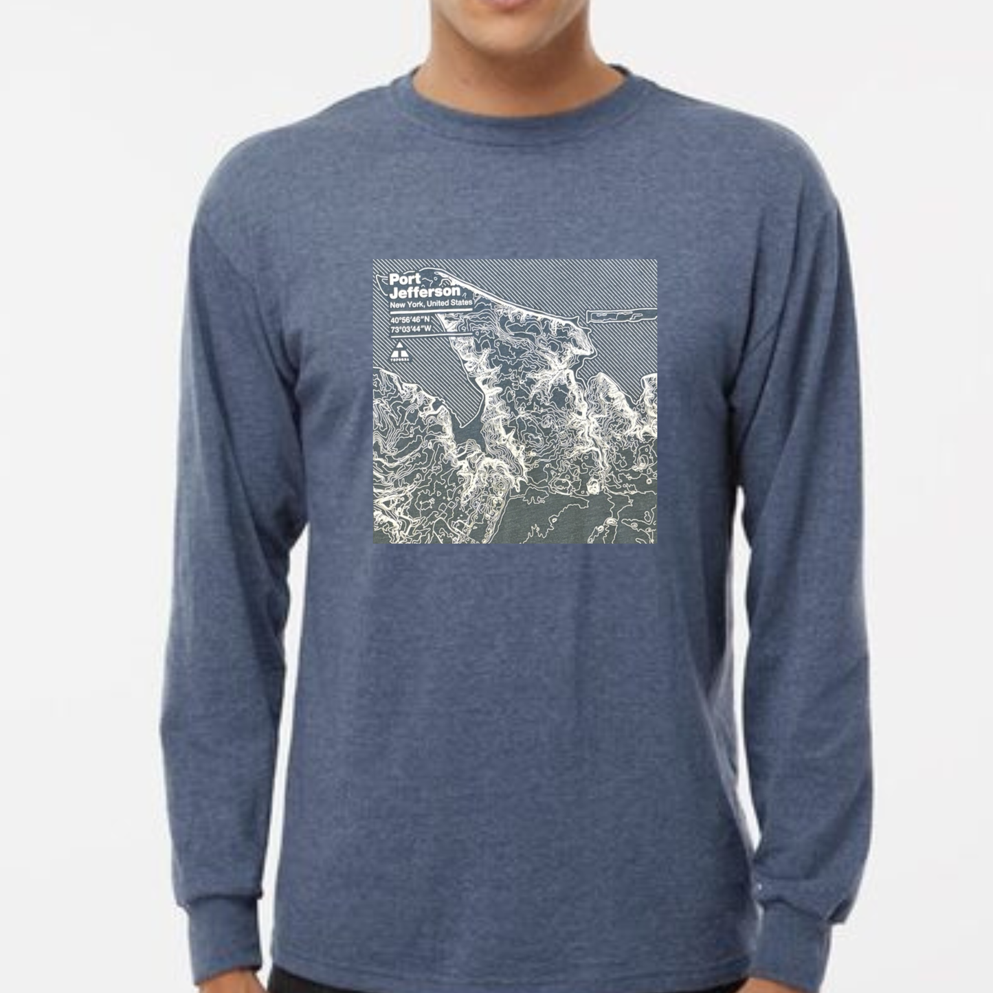 Port Jeff Topographic Long Sleeve Tees