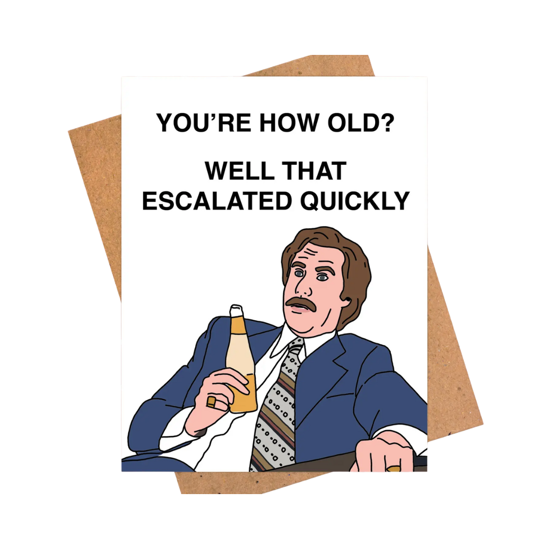 Ron Burgundy Birthday Card: Anchorman Pop Culture Classic