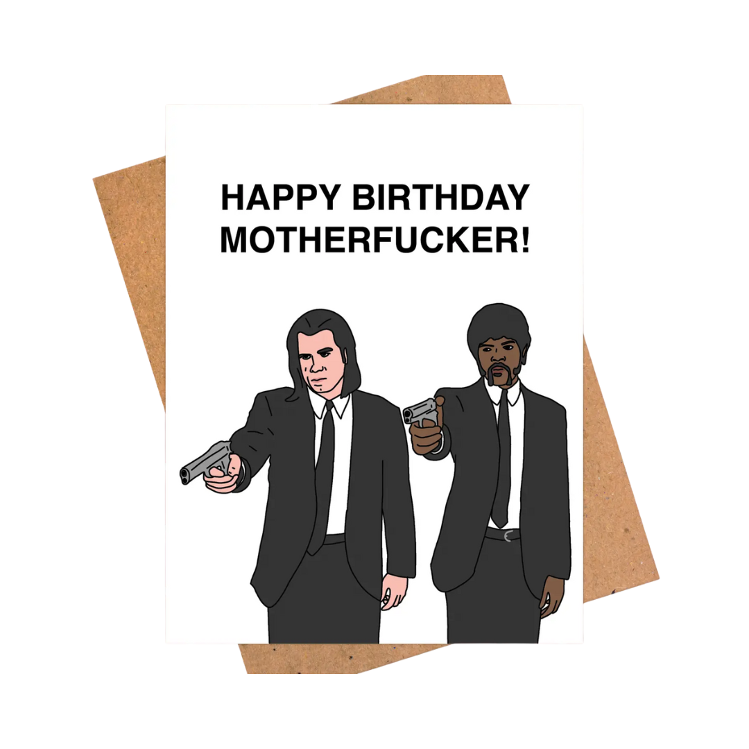Pulp Fiction Birthday Card, John Travolta, Samuel Jackson