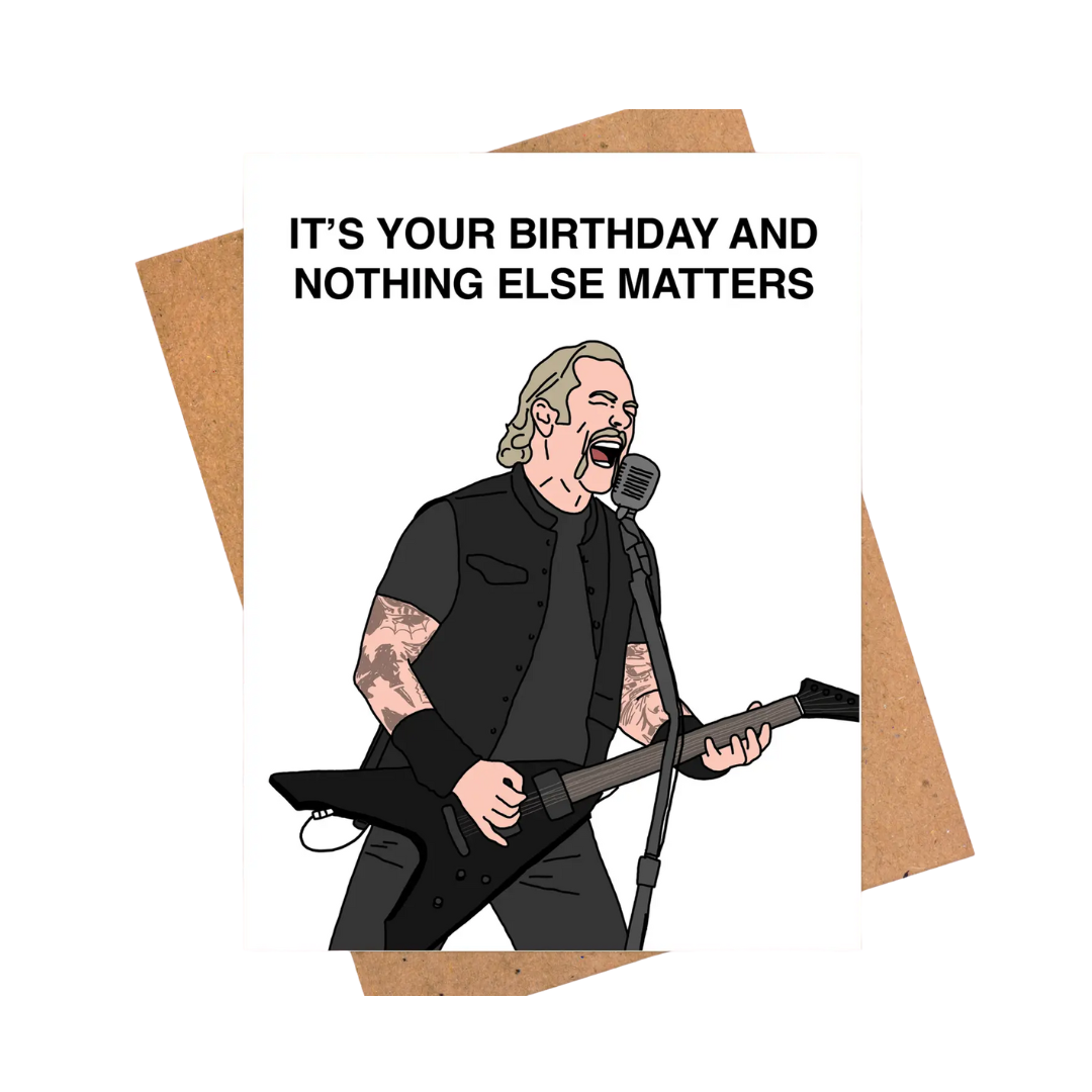 Metallica Birthday Card, Rock Metal Music Greeting Card
