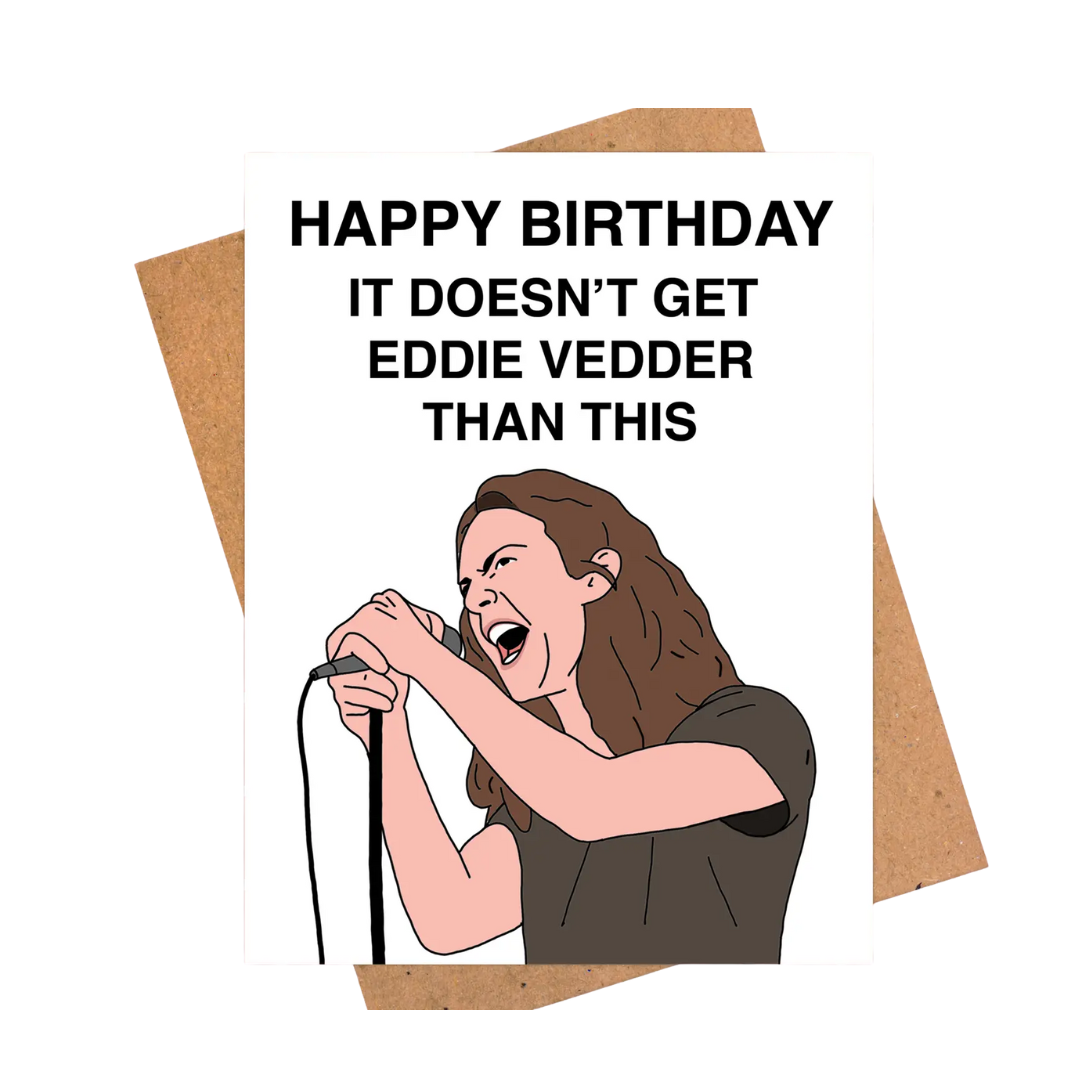 Eddie Vedder Birthday Card, Pearl Jam Birthday Card