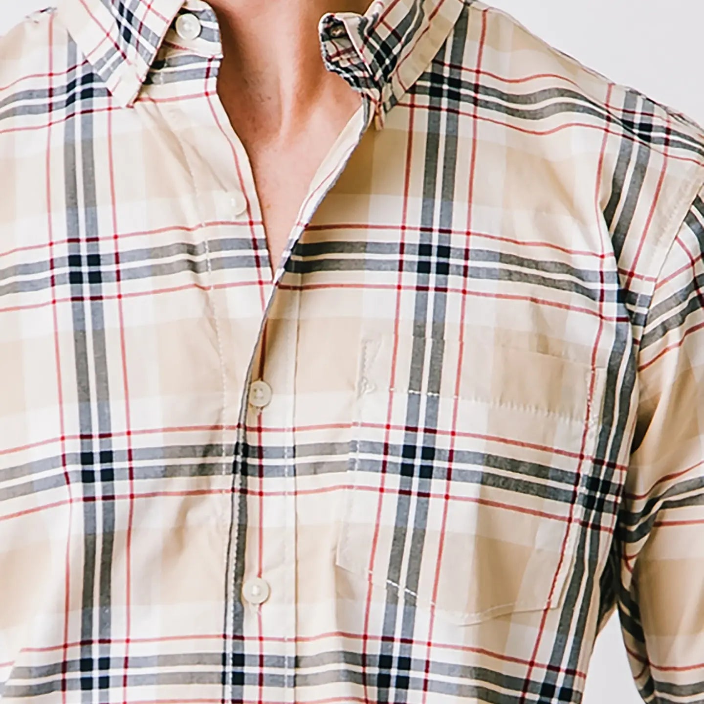 Organic Black Stripe Poplin Stretch Button Down Shirt