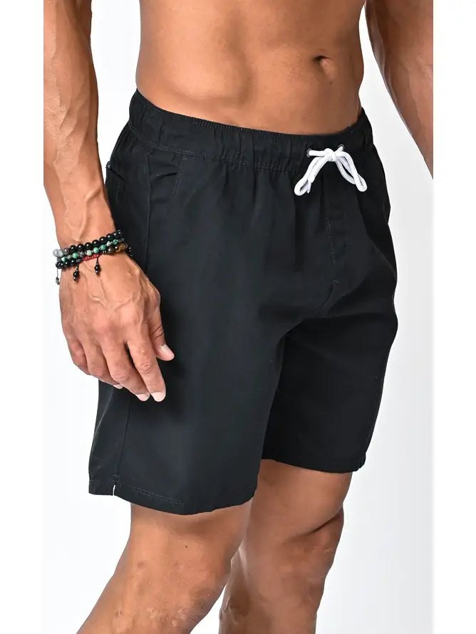 Black Drawstring Swim Shorts