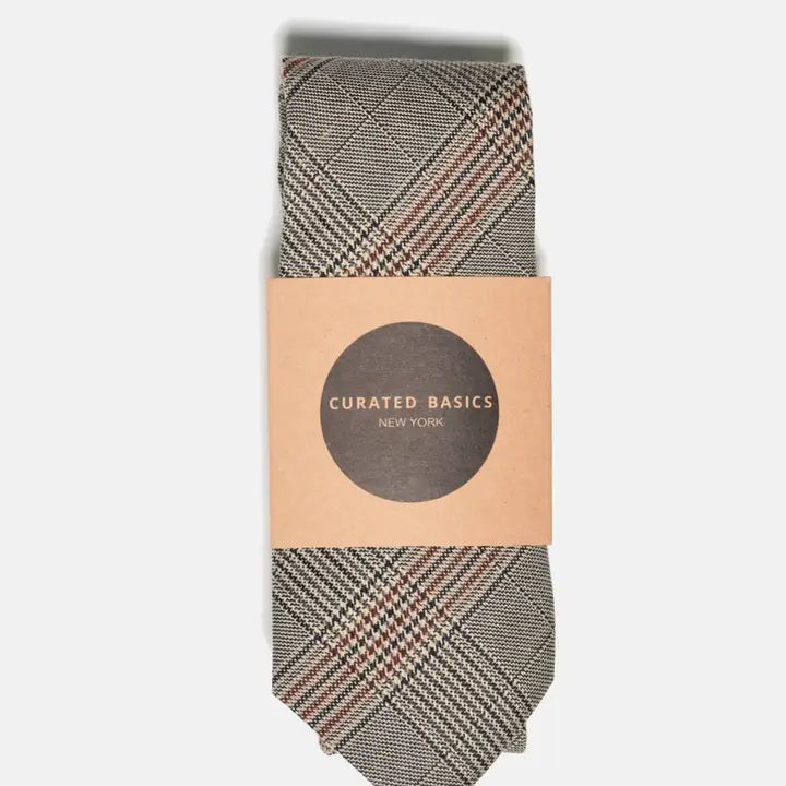 Brown Glen Plaid Tie