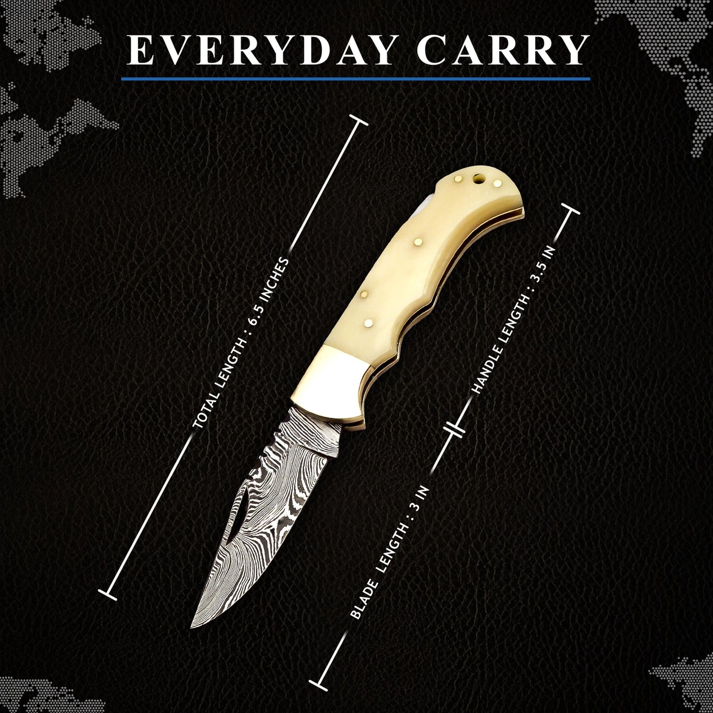 Natural Bone Handle Pocket Knife