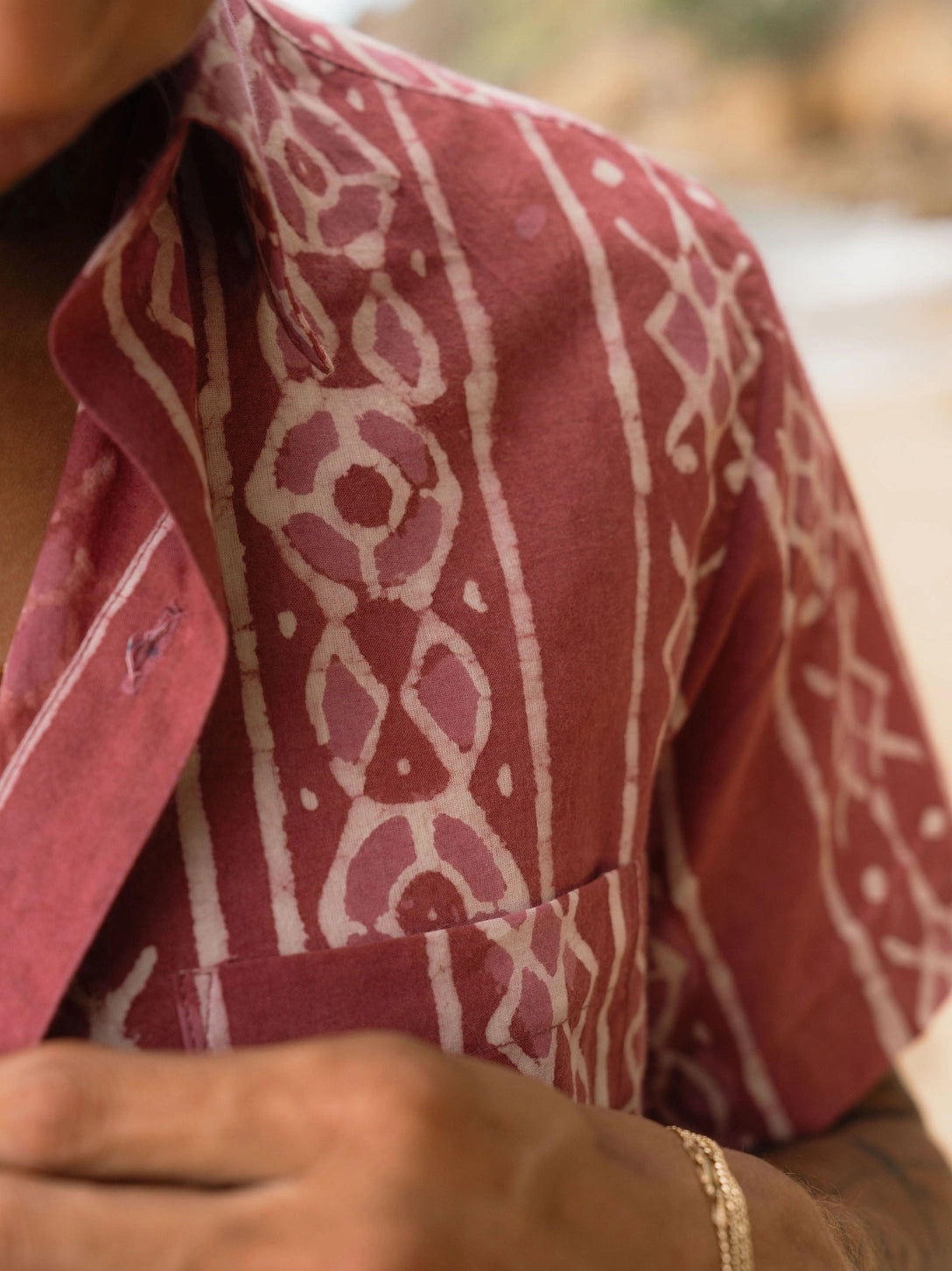 Organic Cotton Brick Mezcal Button Up