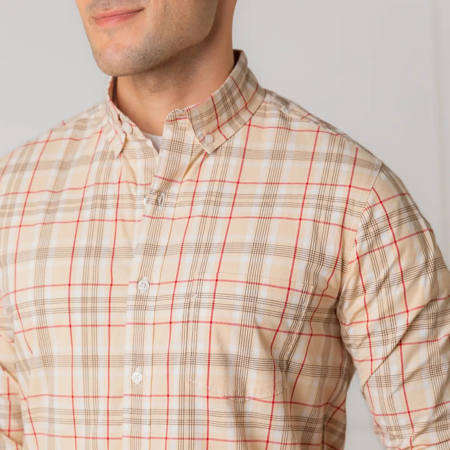 Organic Poplin Stretch Button Down Shirt