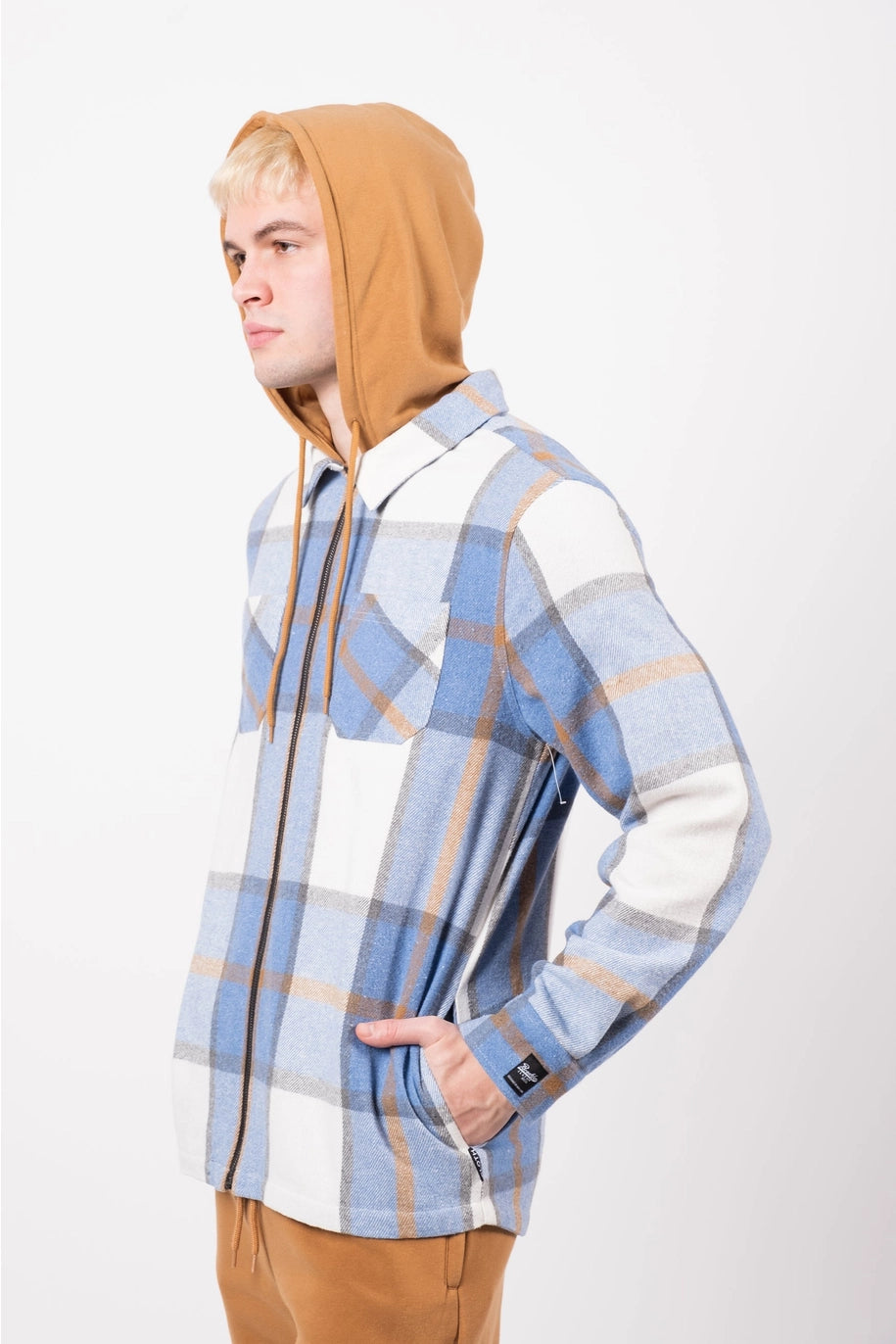 Hooded Flannel Zip Jacket