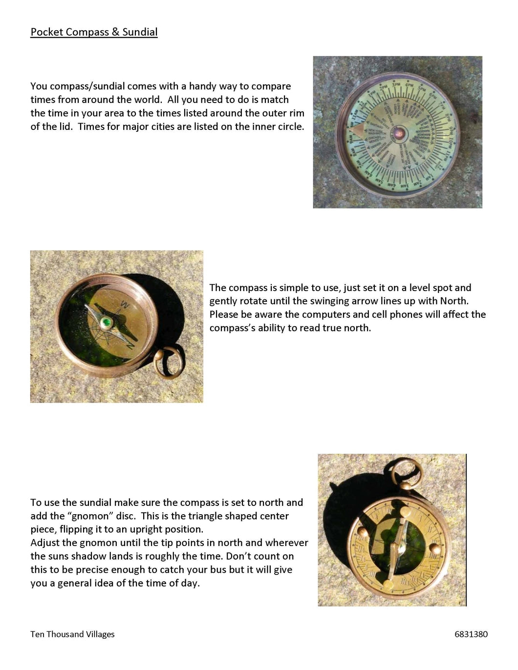 Pocket Compass and Sundial