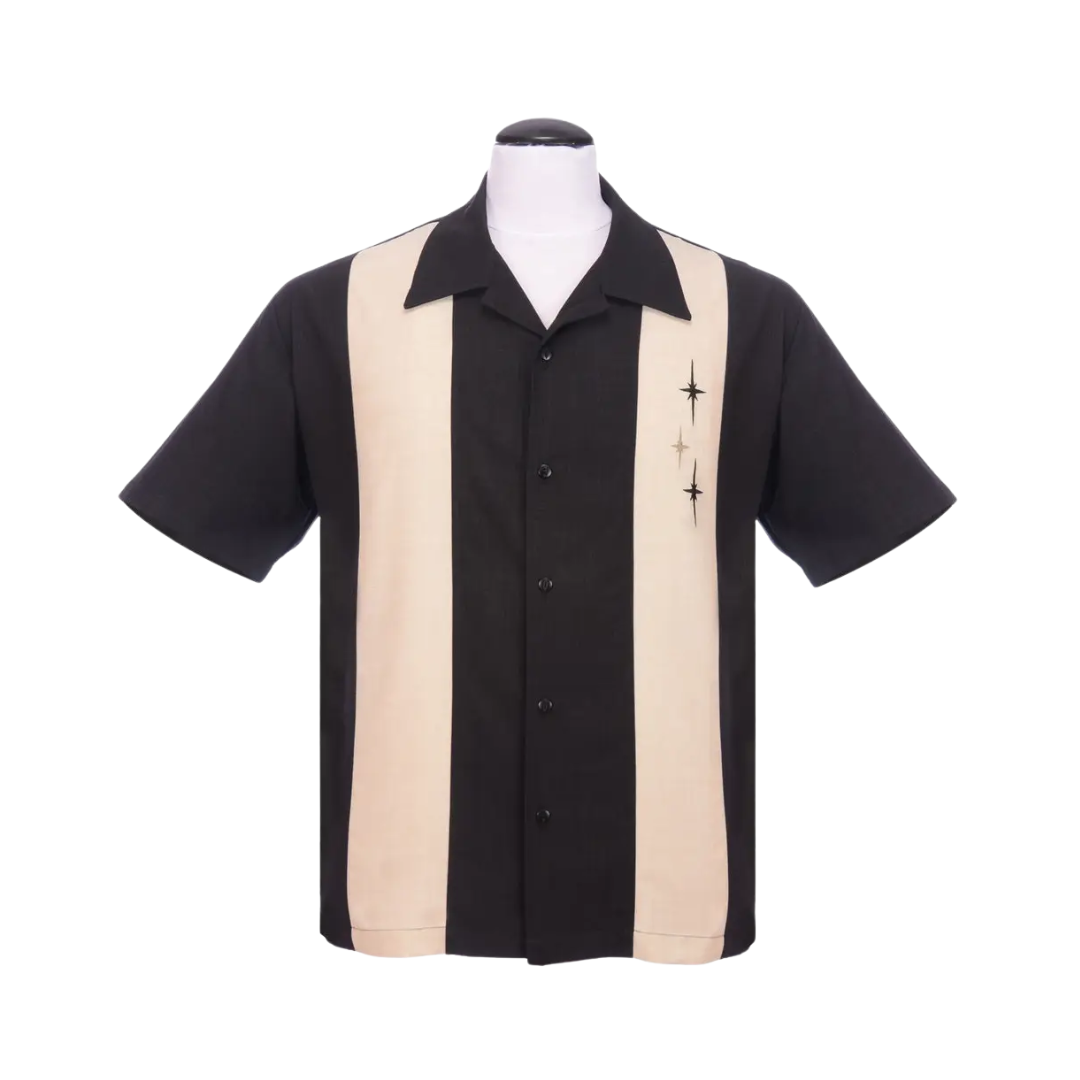 Three Star Panel Bowling Shirt