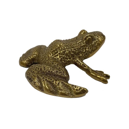 3” Antiqued Brass Frog Paperweight