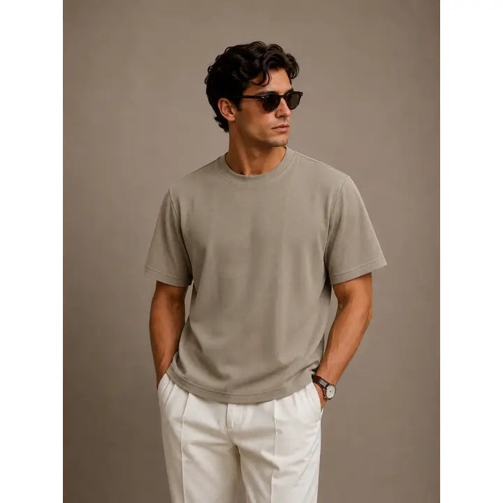 Textured Crew Neck Sweater Shirt