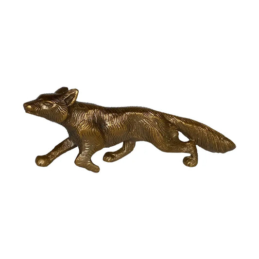 Solid Antiqued Brass Fox