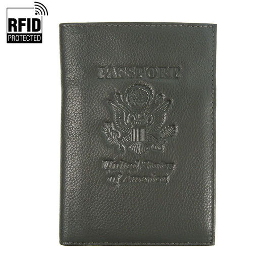 Rfid Genuine Leather American Eagle Embossing Passport Case