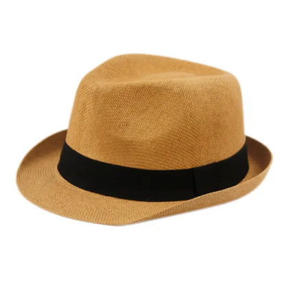 Men's Straw Fedora w/ Black Band