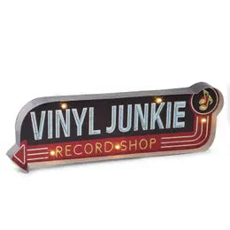 Vinyl Junkie Metal Sign Wall Decor