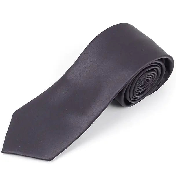 Slim Solid Satin Ties