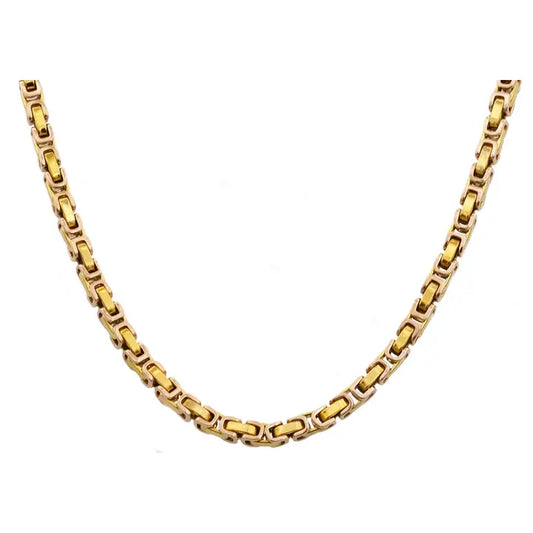 4mm Gold Stainless Steel Byzantine Link Chain Necklace