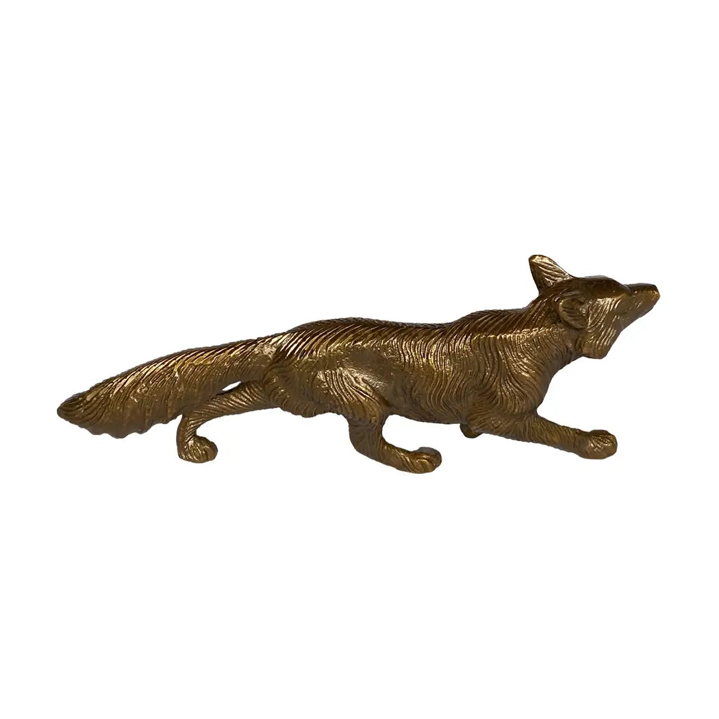 Solid Antiqued Brass Fox