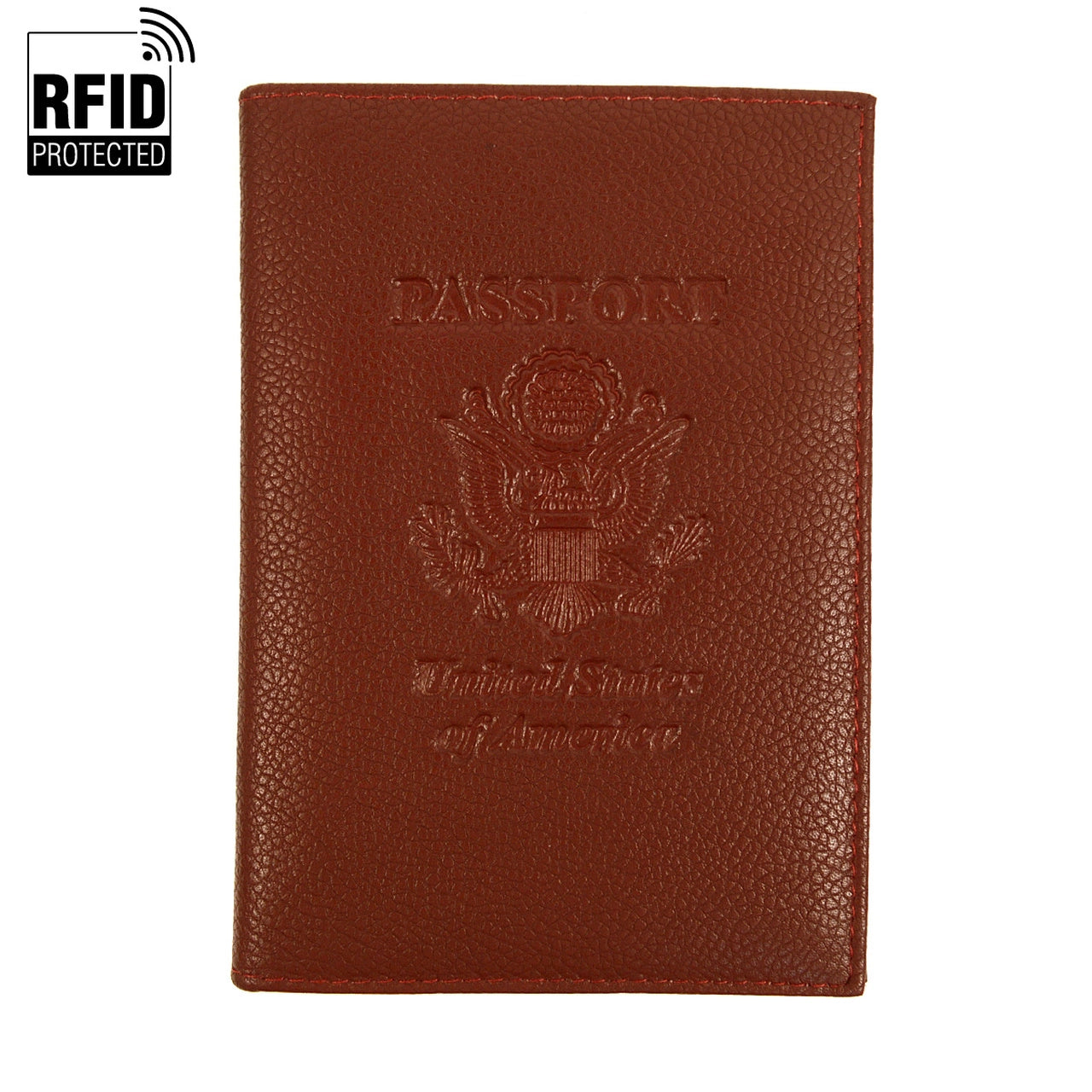 Rfid Genuine Leather American Eagle Embossing Passport Case