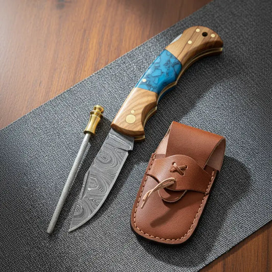 Olive Wood and Turquoise Resin