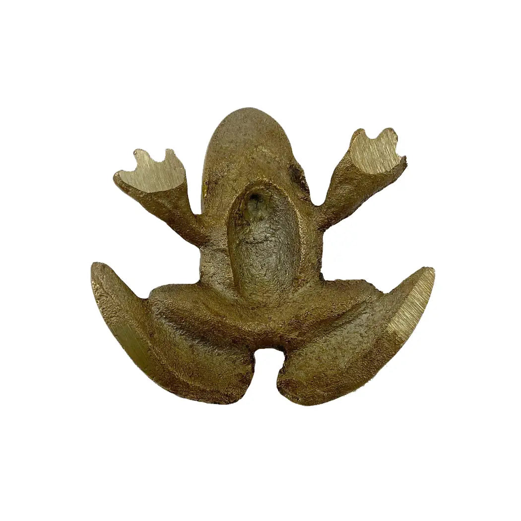 3” Antiqued Brass Frog Paperweight