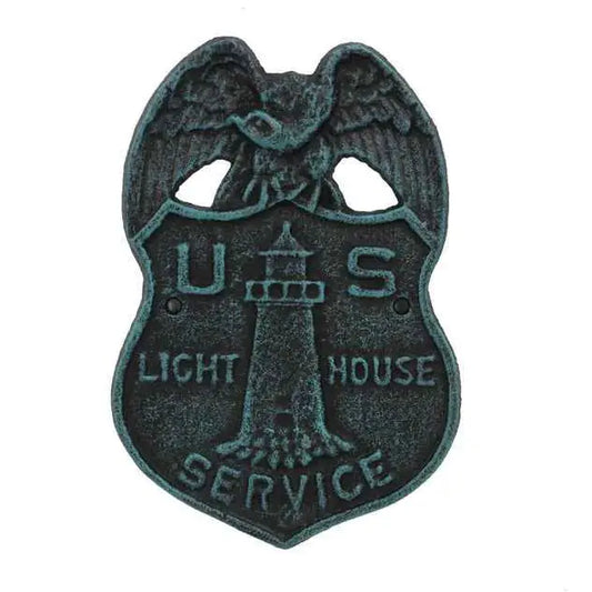 Seaworn Cast Iron Us Lighthouse Service Sign 9"