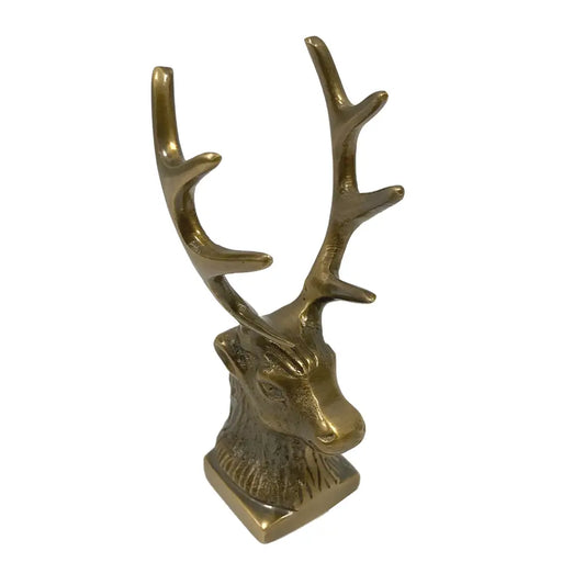 Antiqued Brass Stag Pen Holder/Paperweight