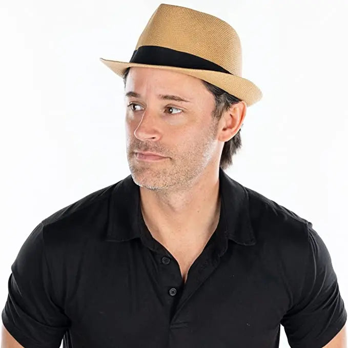 Men's Straw Fedora w/ Black Band