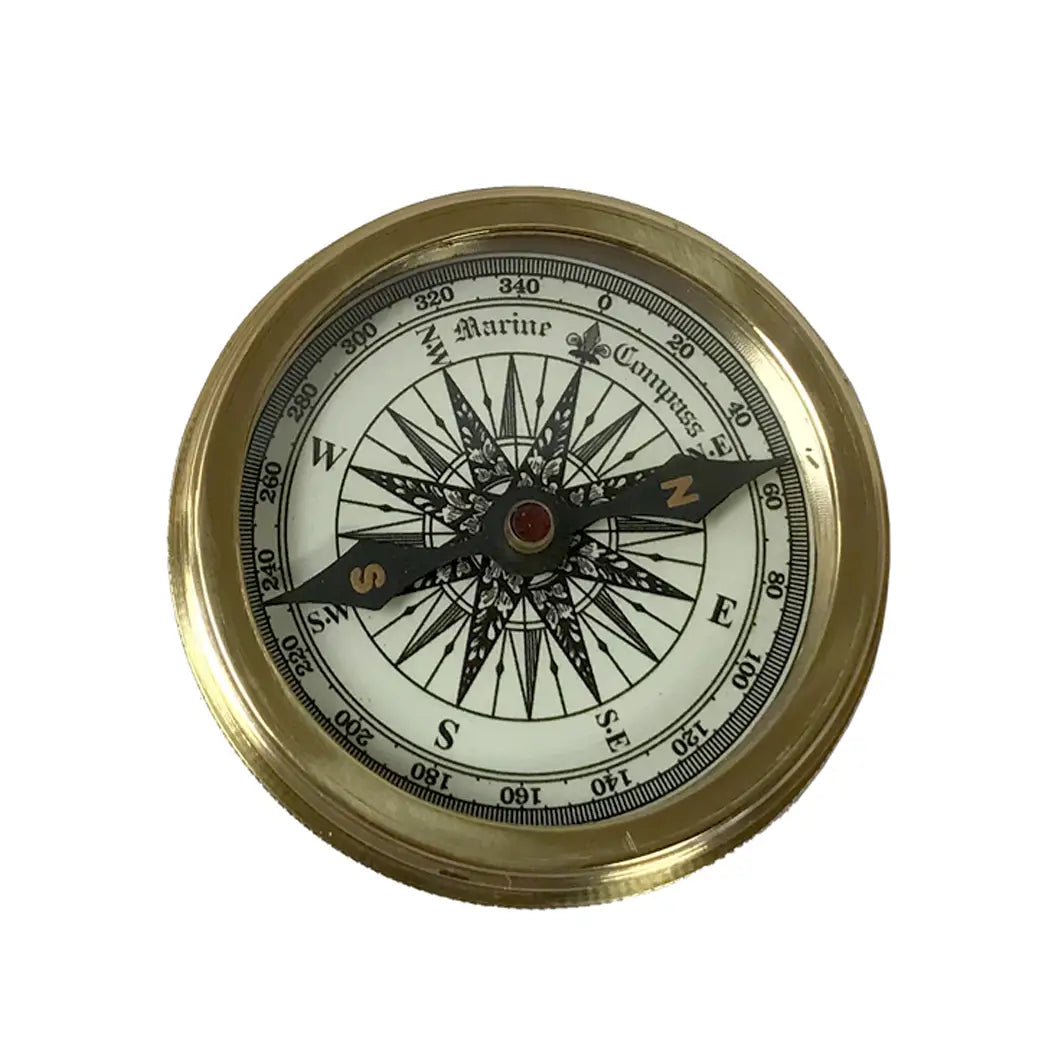 Brass Pocket Compass with Screw-On Lid