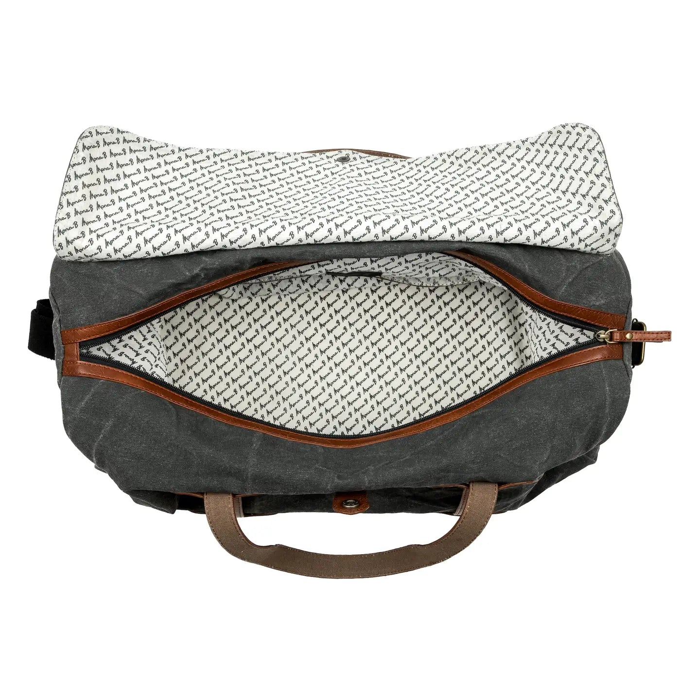 Gray Upcycled Canvas Duffle Bag