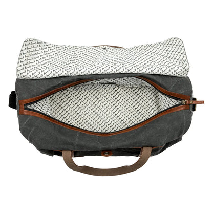 Gray Upcycled Canvas Duffle Bag