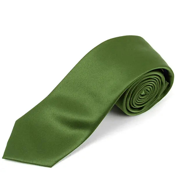 Slim Solid Satin Ties
