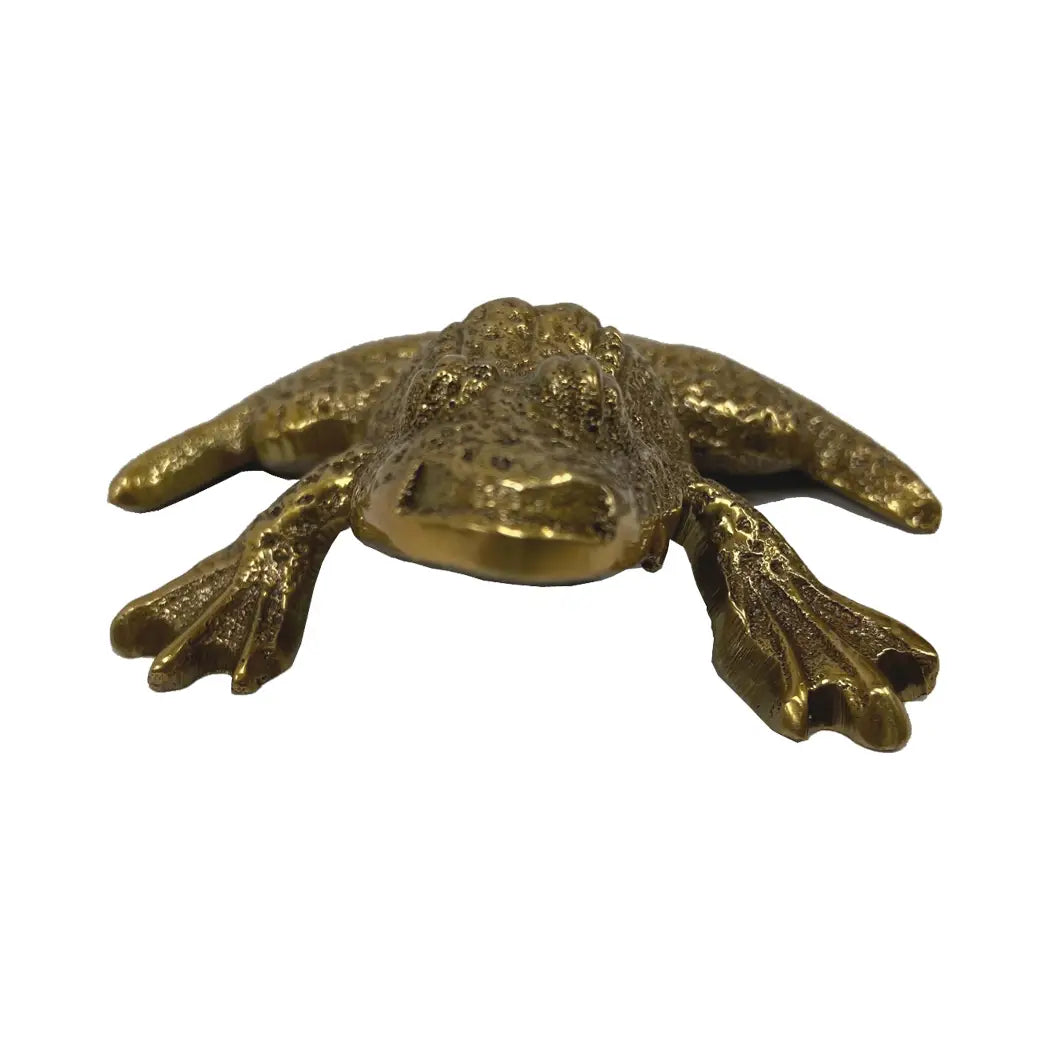 3” Antiqued Brass Frog Paperweight