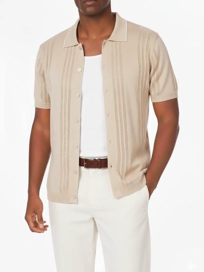 Beige Sweater Button Up