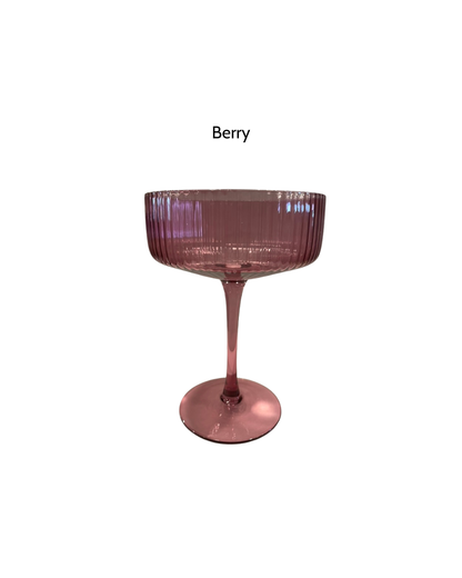 Vintage Ribbed Coupe Glass