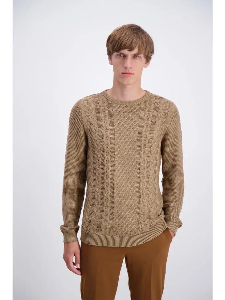 Camel Cable Knit Sweater