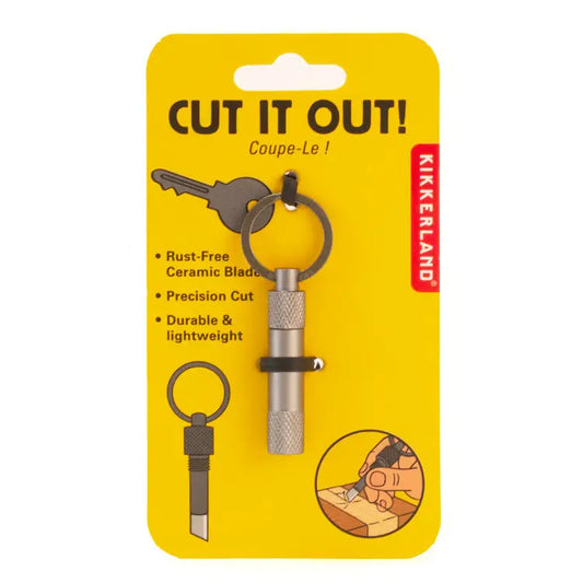 "Cut It Out" Ceramic Knife Keychain