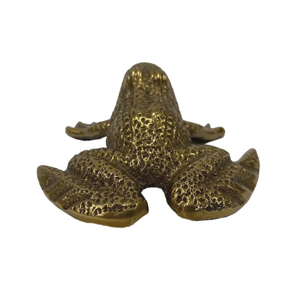 3” Antiqued Brass Frog Paperweight