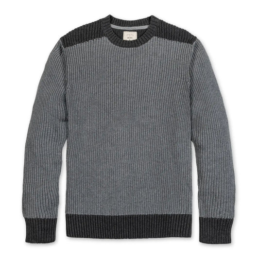 Grey Color Block Knit Sweater
